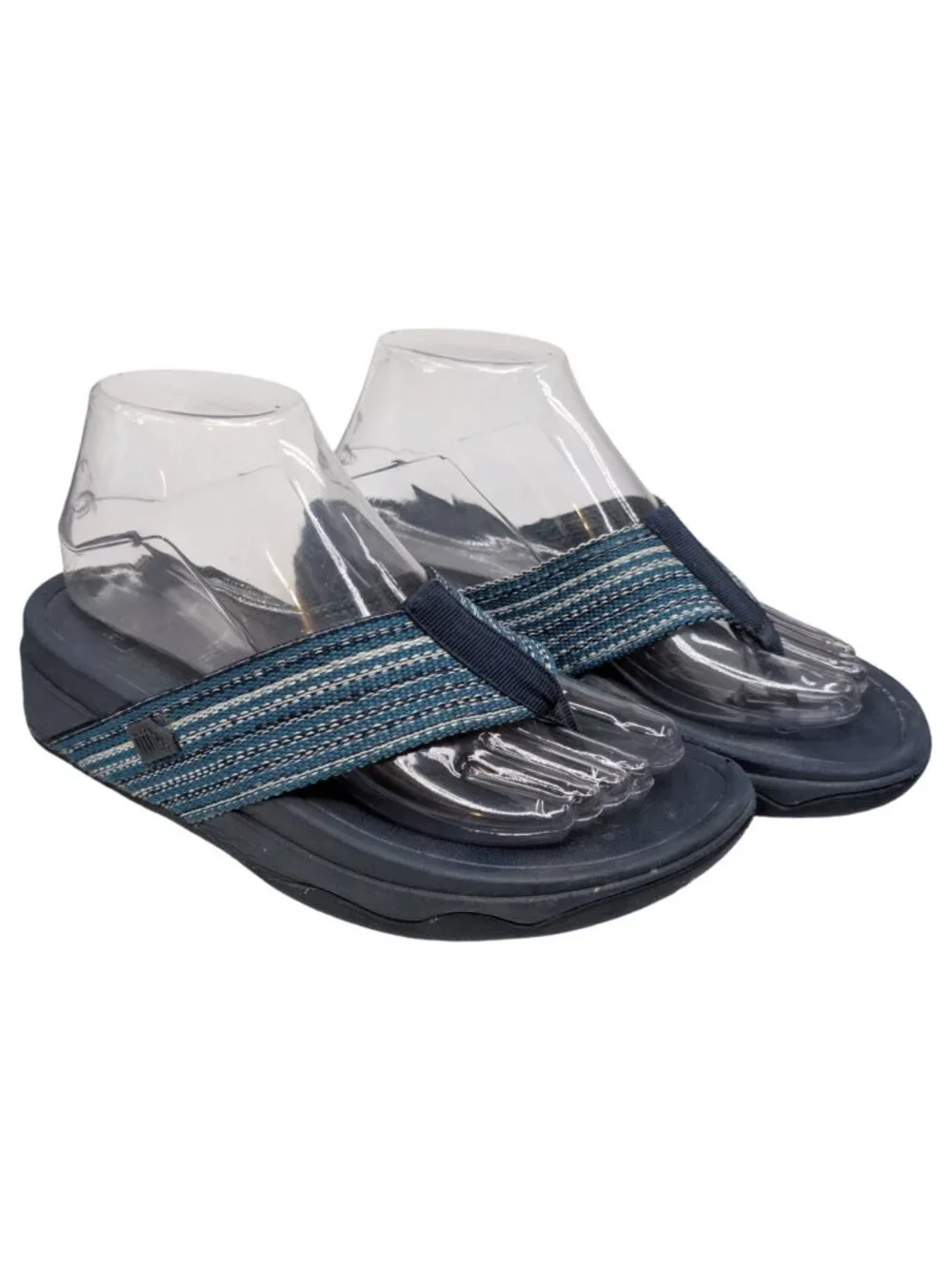 FitFlop Surfa Thong Sandals Womens Sea Blue Flip Flop Toe Post H84-641 Size 6 - Picture 5 of 12